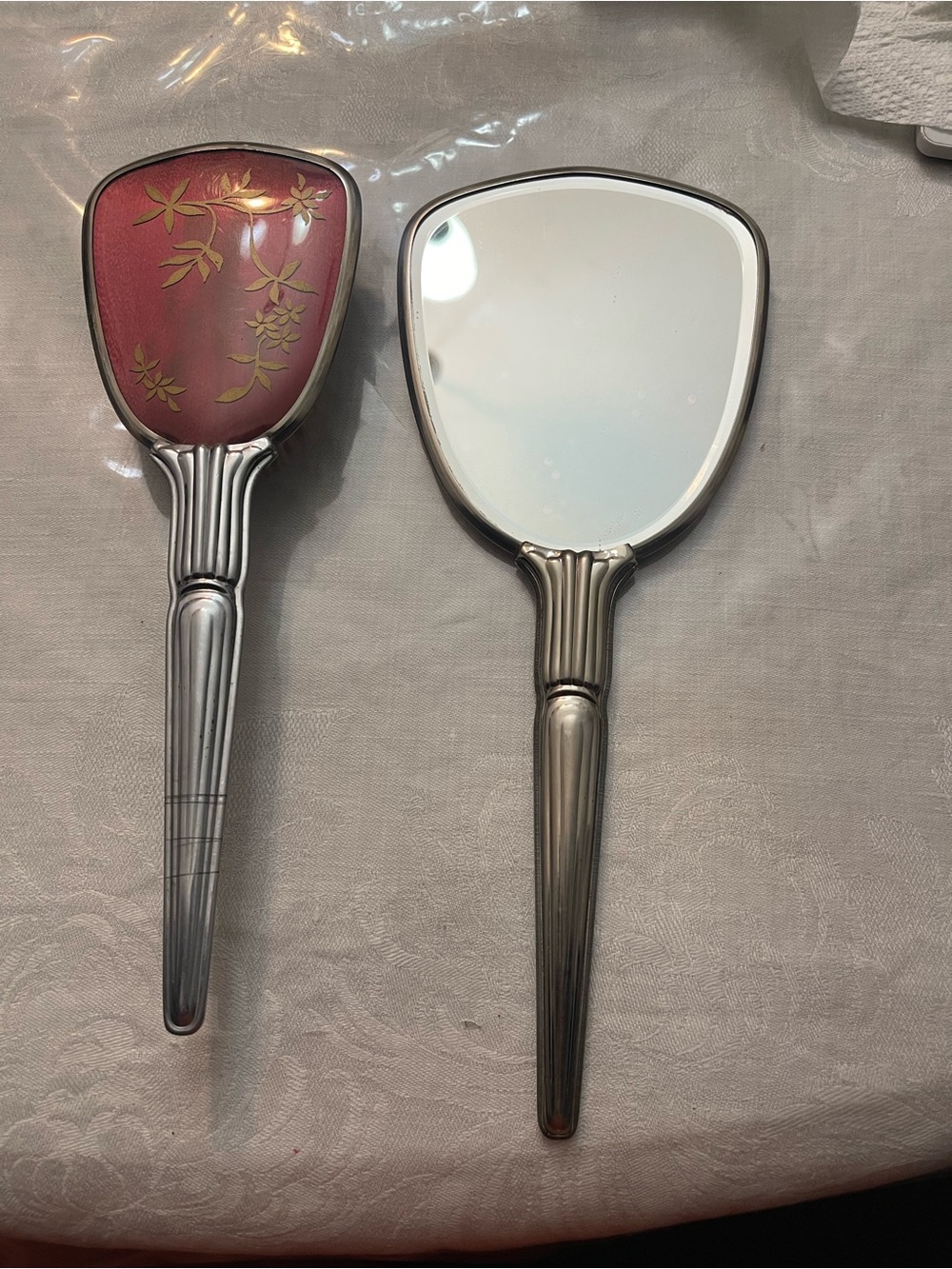 ANTIQUE VICTORIAN PRINCESS VANITY SET W/ HAND MIRROR HAIRBRUSH
